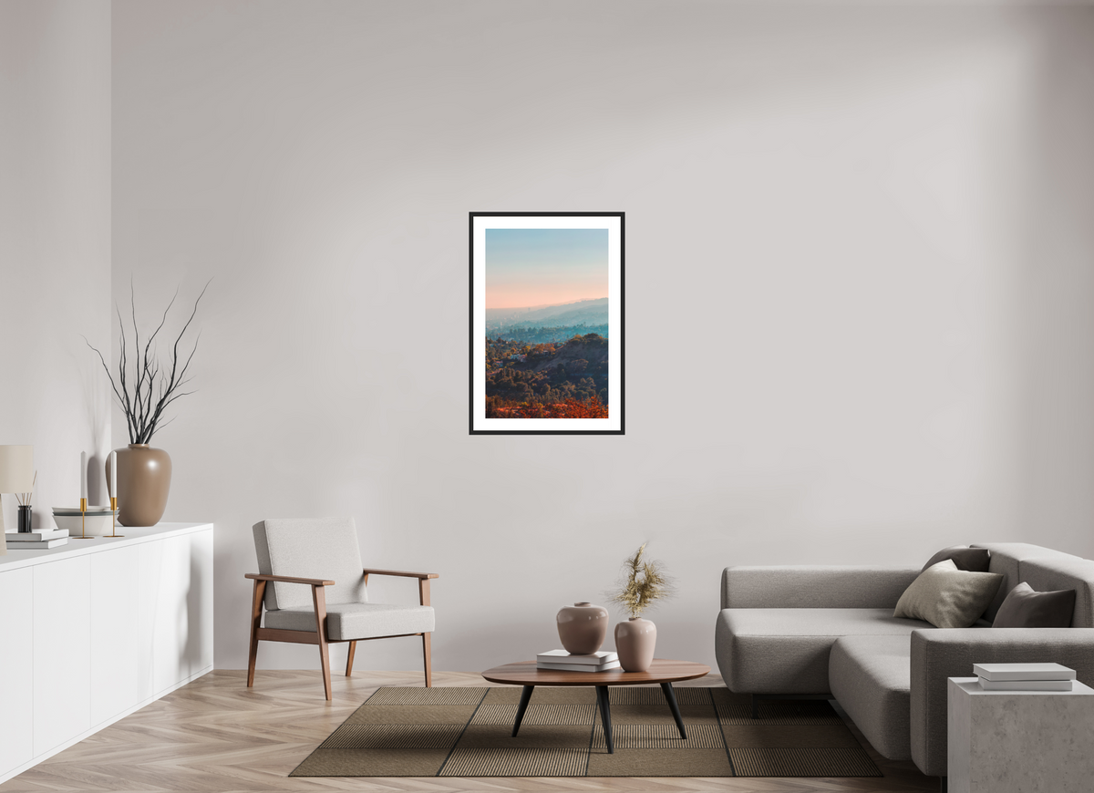 60 x 92,1 cm, 20mm Hamburg matt Passepartout 5cm Museumsglas PhotoRag Los Feliz - Los Angeles